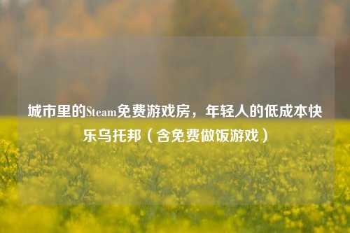 城市里的Steam免费游戏房，年轻人的低成本快乐乌托邦（含免费做饭游戏）