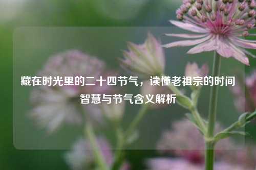 藏在时光里的二十四节气，读懂老祖宗的时间智慧与节气含义解析