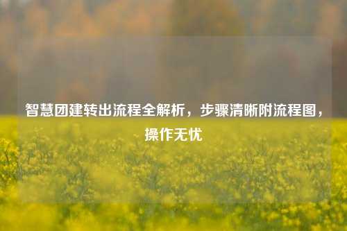 智慧团建转出流程全解析，步骤清晰附流程图，操作无忧