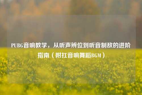 PUBG音响教学，从听声辨位到听音制敌的进阶指南（附扛音响舞蹈BGM）