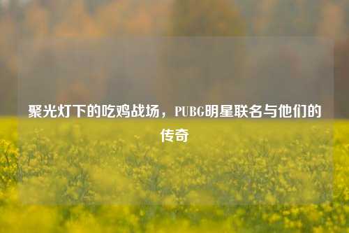 聚光灯下的吃鸡战场，PUBG明星联名与他们的传奇