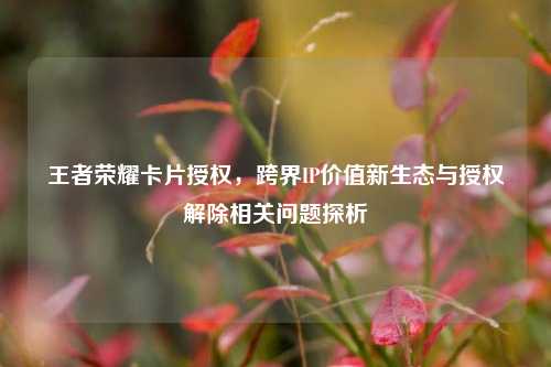 王者荣耀卡片授权，跨界IP价值新生态与授权解除相关问题探析